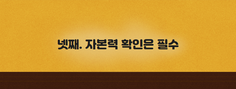 넷째. 자본력 확인은 필수